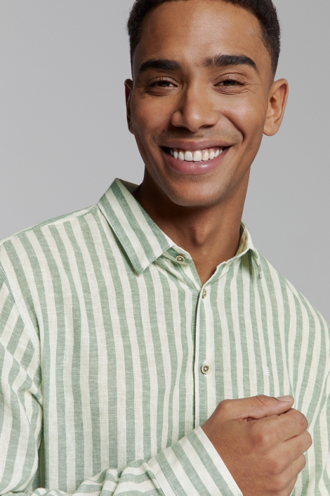 NO-EXCESS shirt verical big stripes with line